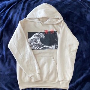 tan graphic hoodie